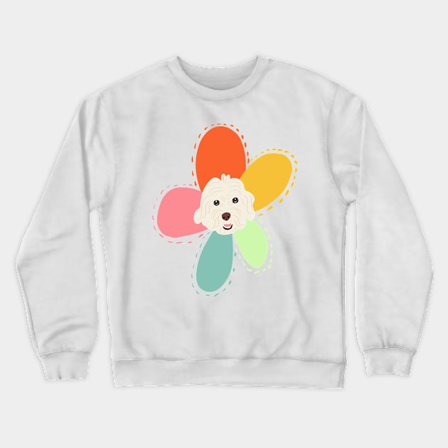 Sunshine Rainbow Flower Dog Crewneck Sweatshirt by PatternbyNOK
